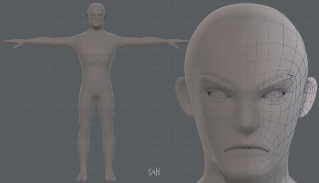 base mesh man character v15 3D Модель .c4d .max .obj .3ds .fbx .stl .blend 