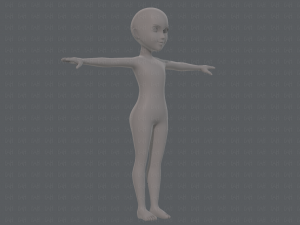 base mesh girl characterv10 3D Модель