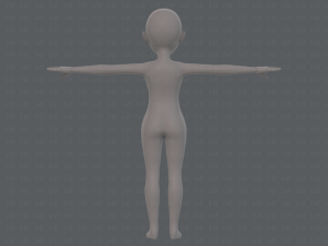 base mesh girl characterv10 3D Модель