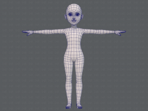 base mesh girl characterv10 3D Модель