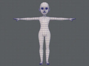 base mesh girl characterv10 3D Model