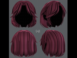3d hair style for girl v52 3D Model