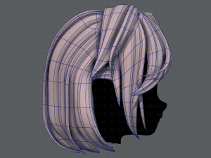 3d hair style for girl v52 3D Модель