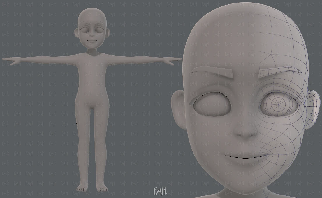 base mesh boy character v11 3D Model .c4d .max .obj .3ds .fbx .stl .blend 