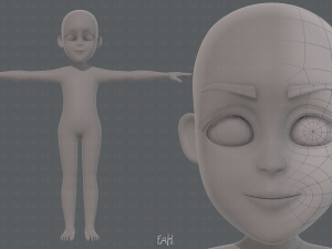 base mesh boy character v11 Modelo 3D