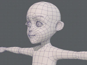 base mesh boy character v11 3D Model