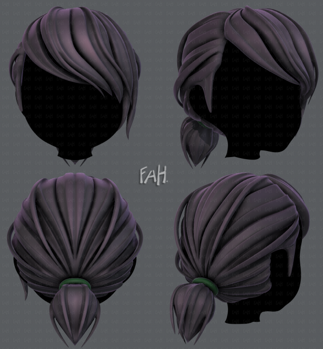 3d hair style for girl v53 3D Модель .c4d .max .obj .3ds .fbx .stl .blend 