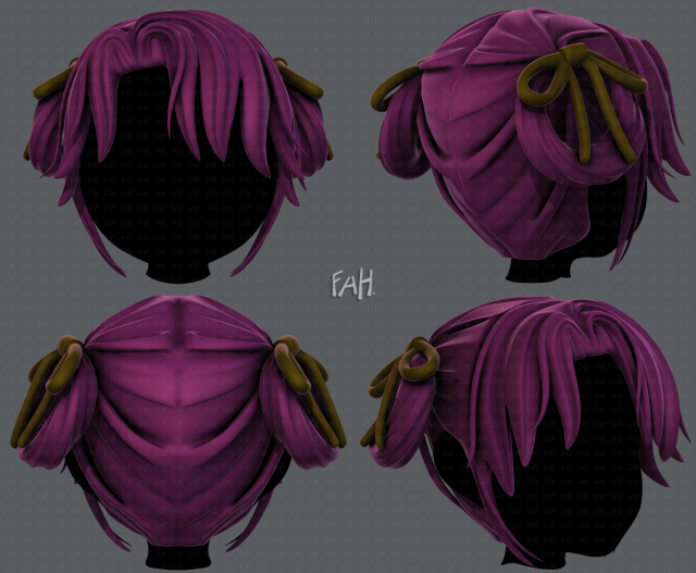 3d hair style for girl v54 Modelo 3D .c4d .max .obj .3ds .fbx .stl .blend 