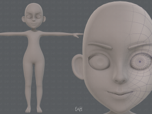 base mesh girl characterv11 Modelo 3D