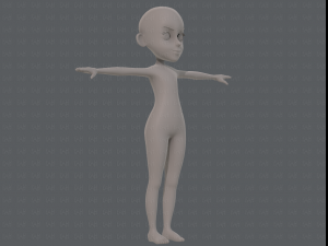 base mesh girl characterv11 Modello 3D
