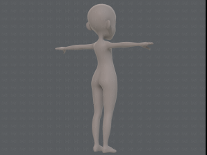 base mesh girl characterv11 Modello 3D