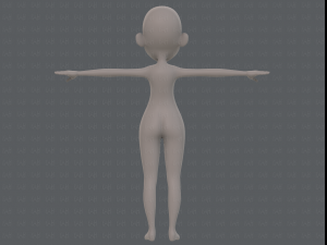 base mesh girl characterv11 Modello 3D