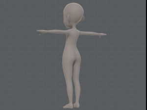 base mesh girl characterv11 Modello 3D