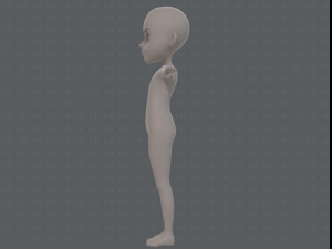base mesh girl characterv11 Modello 3D