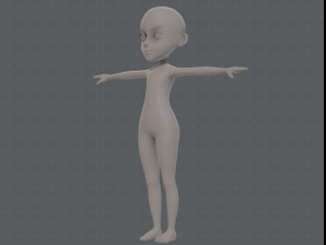base mesh girl characterv11 Modello 3D