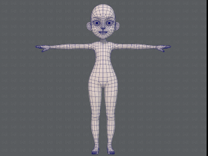 base mesh girl characterv11 Modello 3D
