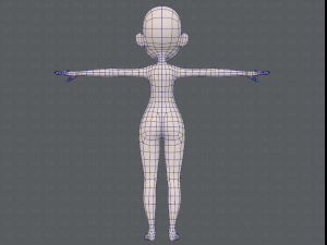 base mesh girl characterv11 Modello 3D