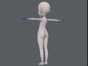 base mesh girl characterv11 Modello 3D