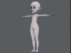 base mesh girl characterv11 Modello 3D