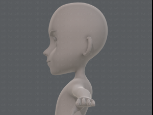 base mesh girl characterv11 Modello 3D