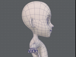 base mesh girl characterv11 Modello 3D