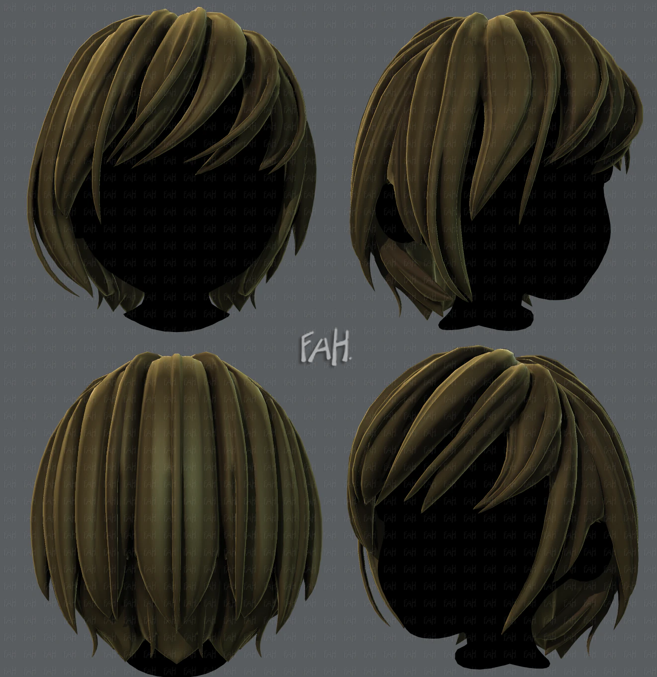 3d hair style for boy v51 3D Model .c4d .max .obj .3ds .fbx .stl .blend