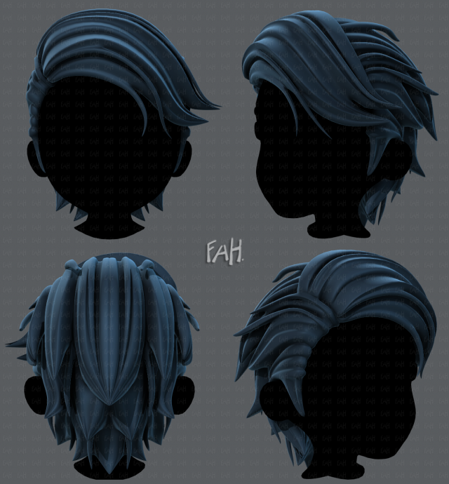 3d hair style for boy v52 3D Model .c4d .max .obj .3ds .fbx .stl .blend 