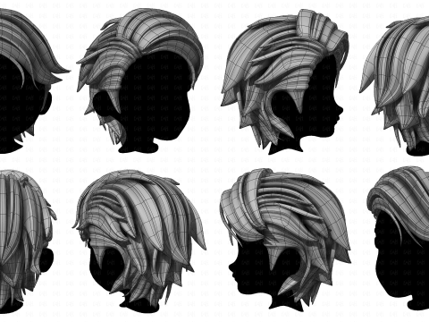 3d hair style for boy v52 3D Model