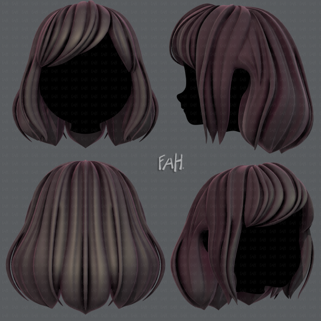 3d hair style for girl v57 Modèle 3D .c4d .max .obj .3ds .fbx .stl .blend