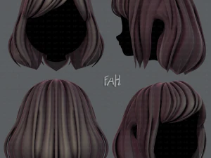 Fryzura 3D dla dziewczynki v57 Model 3D