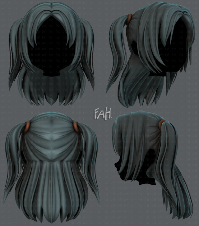 3d hair style for girl v59 3D 모델 .c4d .max .obj .3ds .fbx .stl .blend