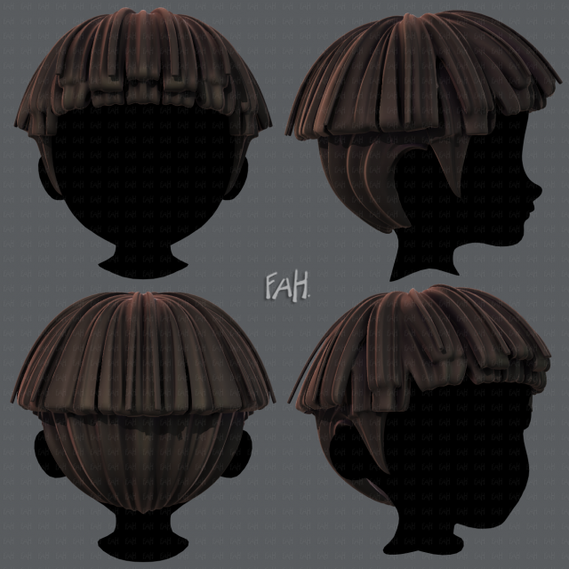 3d hair style for boy v54 Modello 3D .c4d .max .obj .3ds .fbx .stl .blend 
