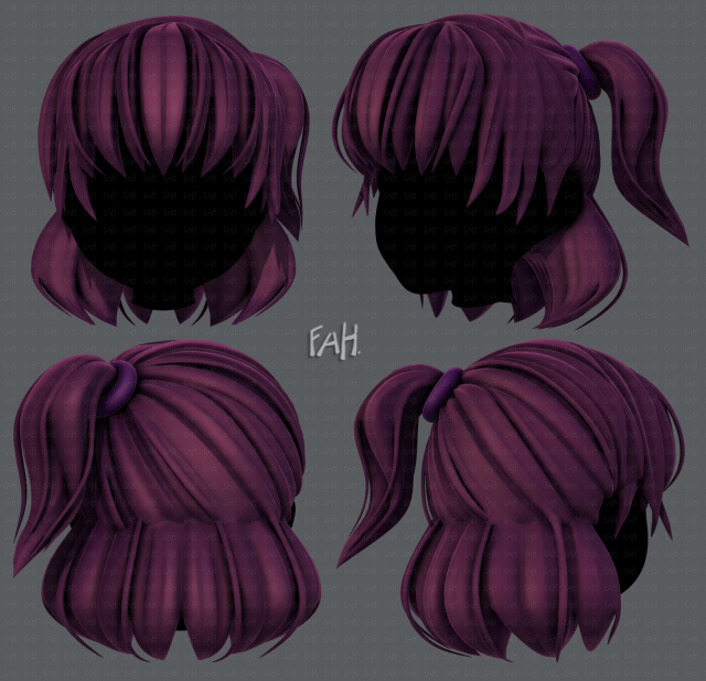3d hair style for girl v60 3D Model .c4d .max .obj .3ds .fbx .stl .blend 