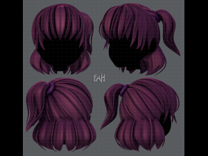 3d hair style for girl v60 3D Model