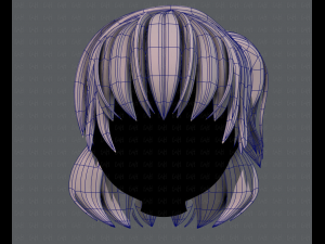 3d hair style for girl v60 3D Model