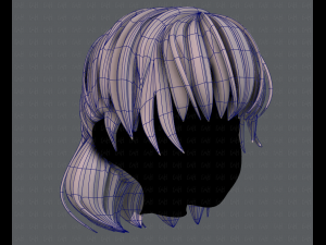 3d hair style for girl v60 3D Model