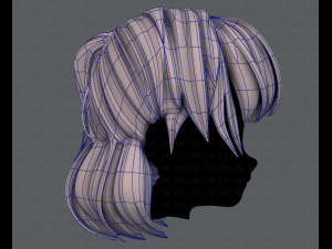 3d hair style for girl v60 3D Model