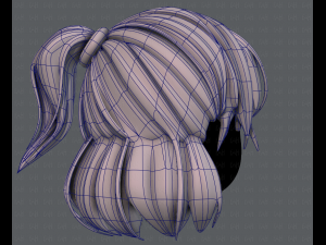 3d hair style for girl v60 3D Model