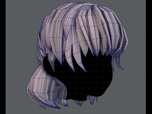 3d hair style for girl v60 3D Model