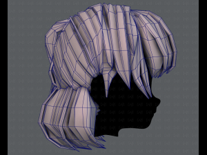 3d hair style for girl v60 3D Model