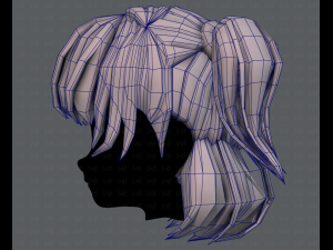 3d hair style for girl v60 3D Model