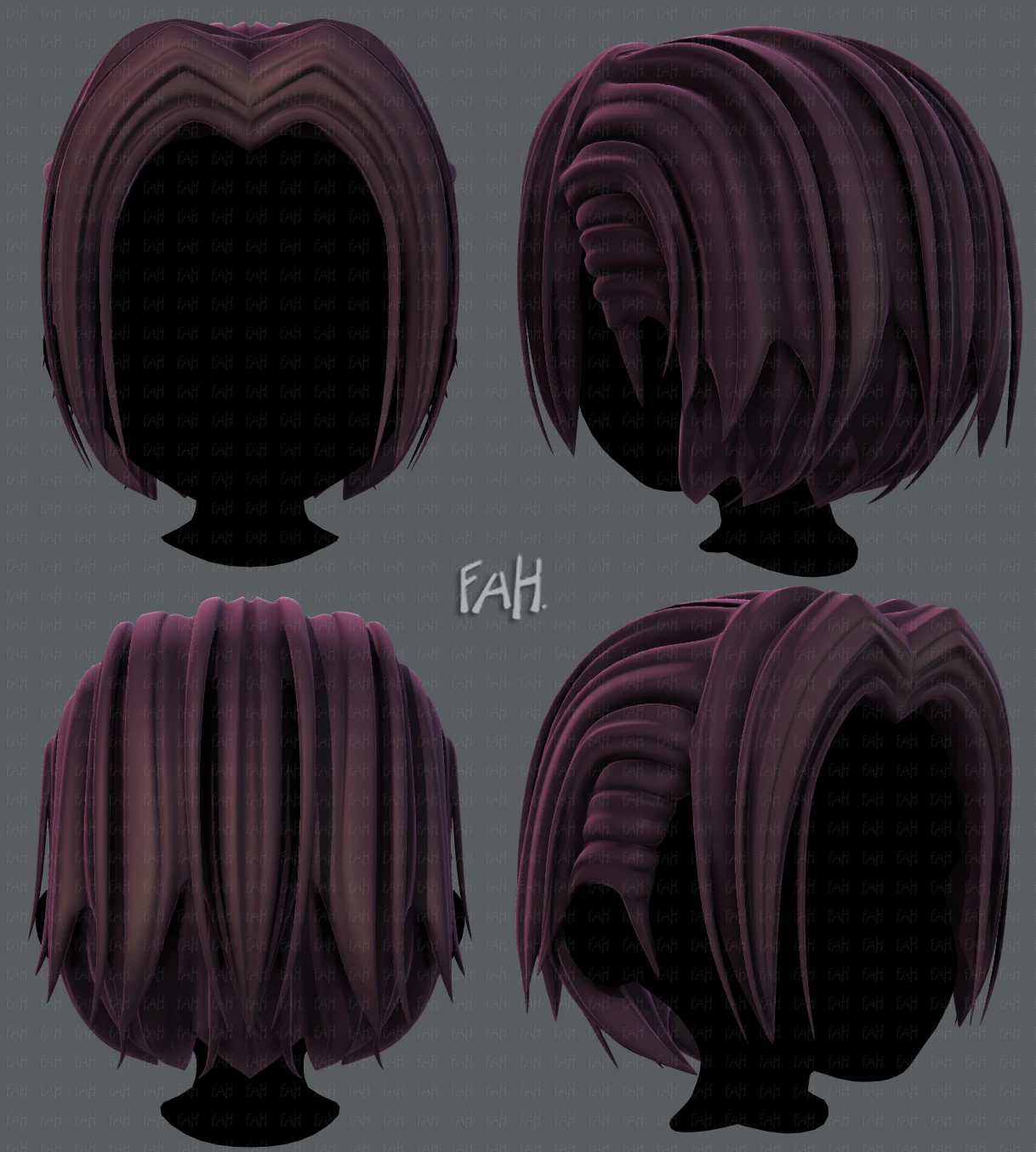 3d hair style for boy v55 3D Model .c4d .max .obj .3ds .fbx .stl .blend