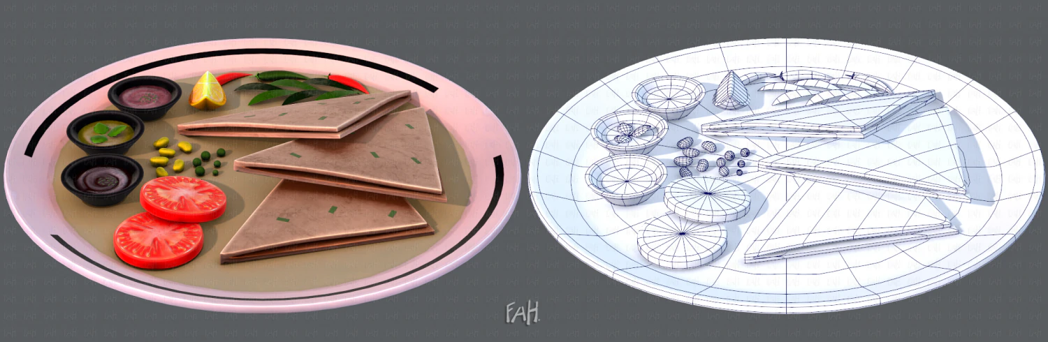 naan bread 01 3D Model .c4d .max .obj .3ds .fbx .stl .blend 