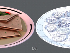 naan ekmeği 01 3D Model