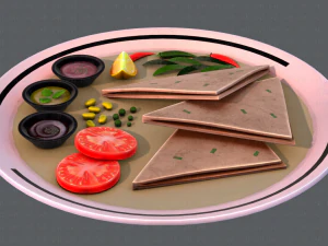 naan bread 01 3D Model