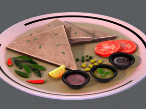 naan bread 01 3D Model