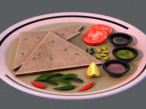 naan bread 01 3D Model