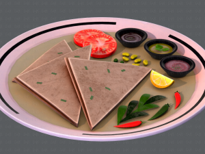naan bread 01 Modelo 3D