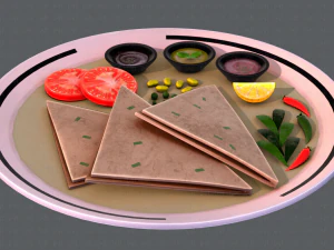 naan bread 01 3D Model