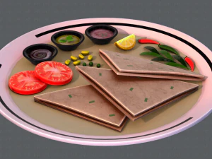 naan bread 01 3D Model